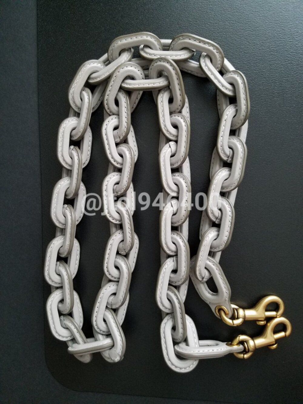 Coach Grey Leather Chain Purse Strap
